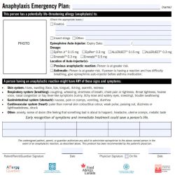 Anaphylaxis Emergency Plan